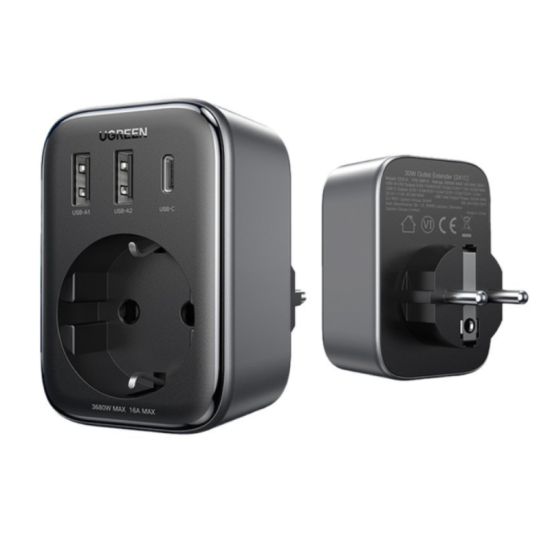 UGREEN 30W 4-in-1 Outlet Extender -Black (90613) Model:CD314